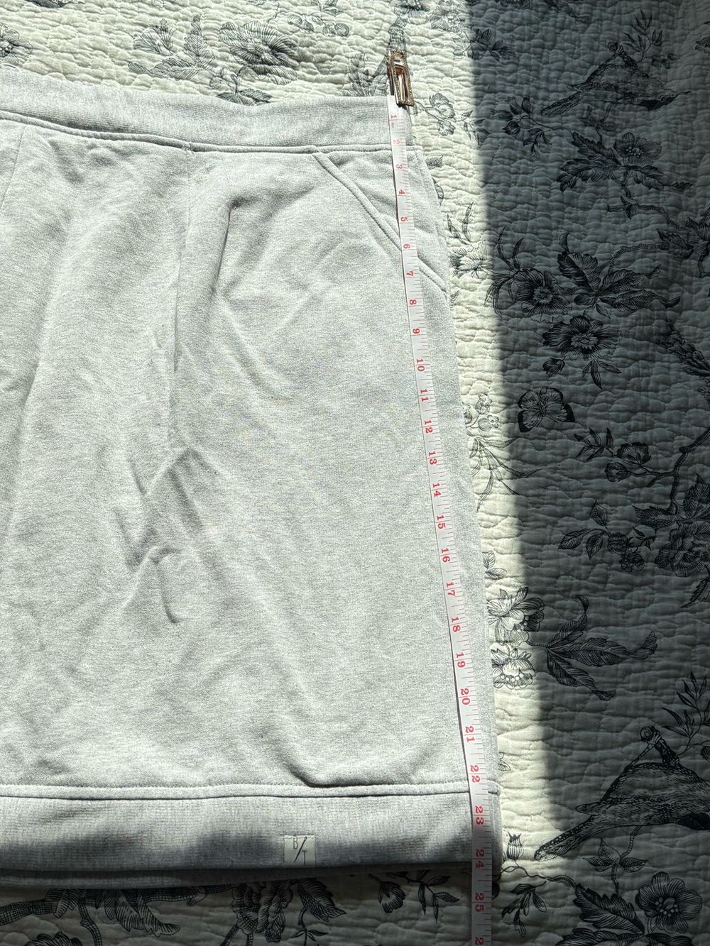 Gray Knee Length Lounge Skirt with Pockets - Picture 4 of 4